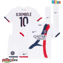 Camiseta Paris Saint-Germain Ousmane Dembele #10 Visitante Equipación para niños 2025-26 manga corta (+ pantalones cortos)